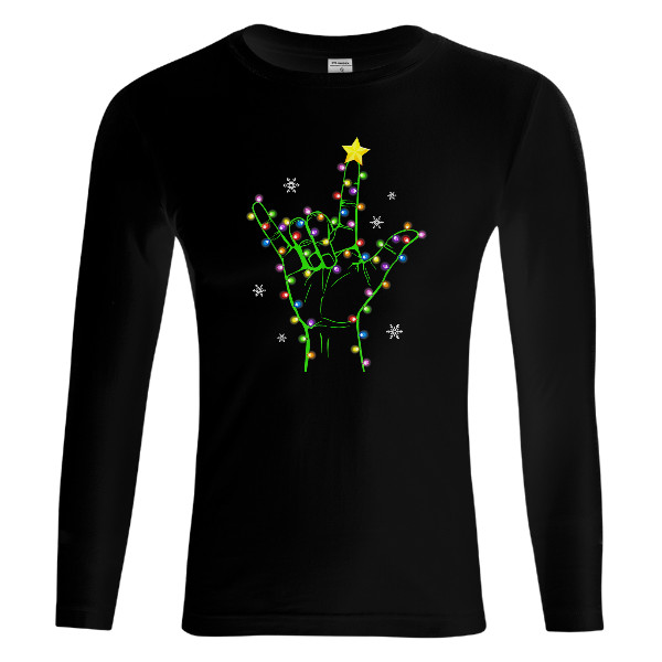 Tričko s potiskem I love you pod světýlky