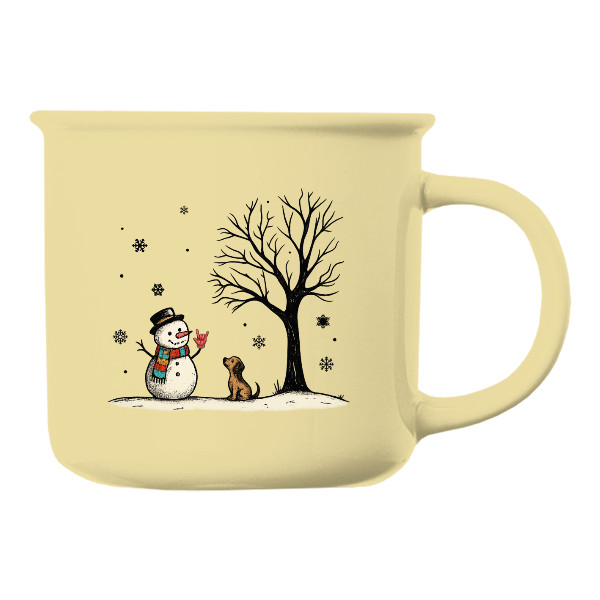 Klipart se zimní scénou a znakem ruky - Miluji tě