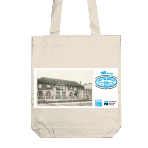 Taška z bio bavlny s potiskem Taška z bio bavlny 100 let otevření útulny ZÚJHM